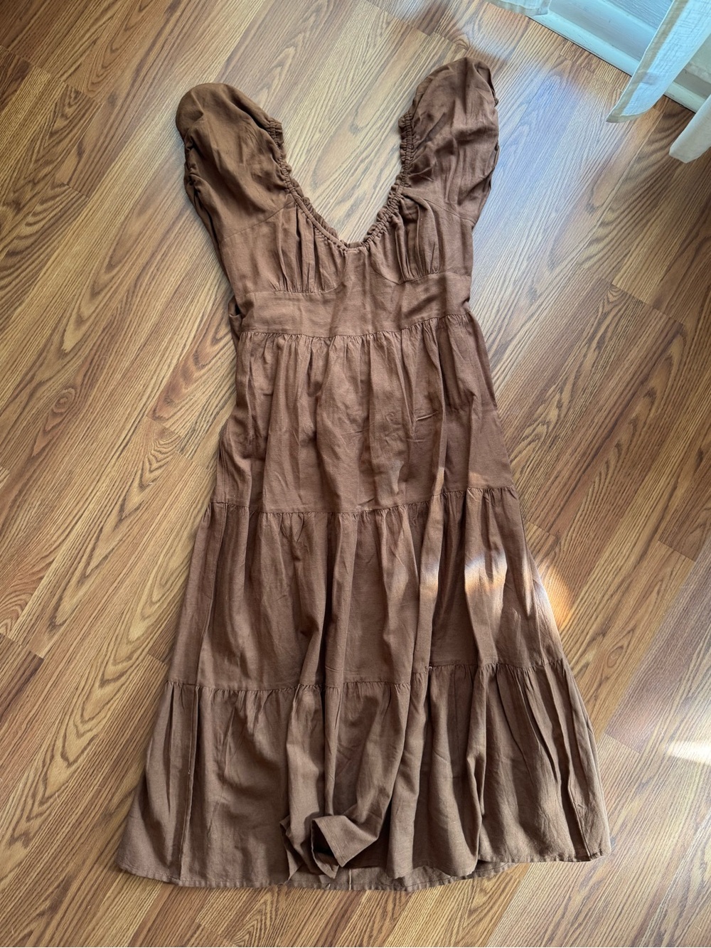 Sim & Sam Brown Tiered Mini Dress Size XL